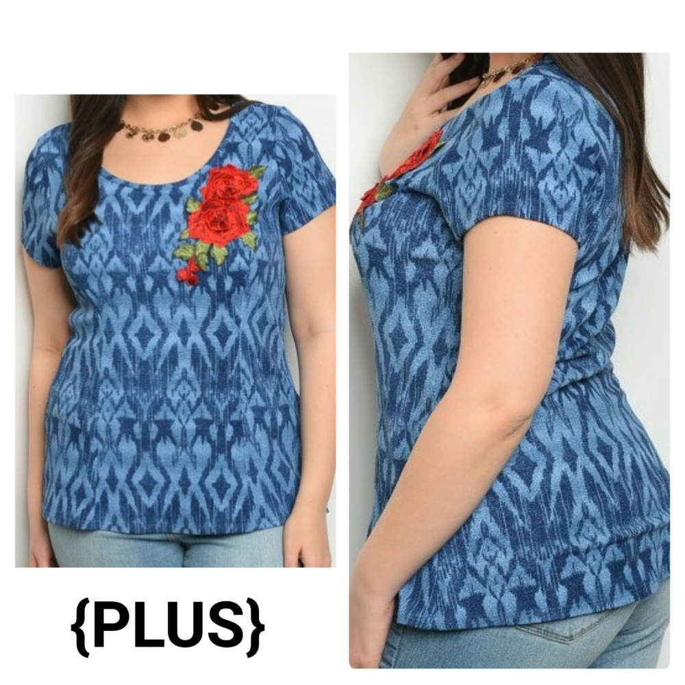 [Last 1!] LAST DAY Blue Aztec Print Blouse
